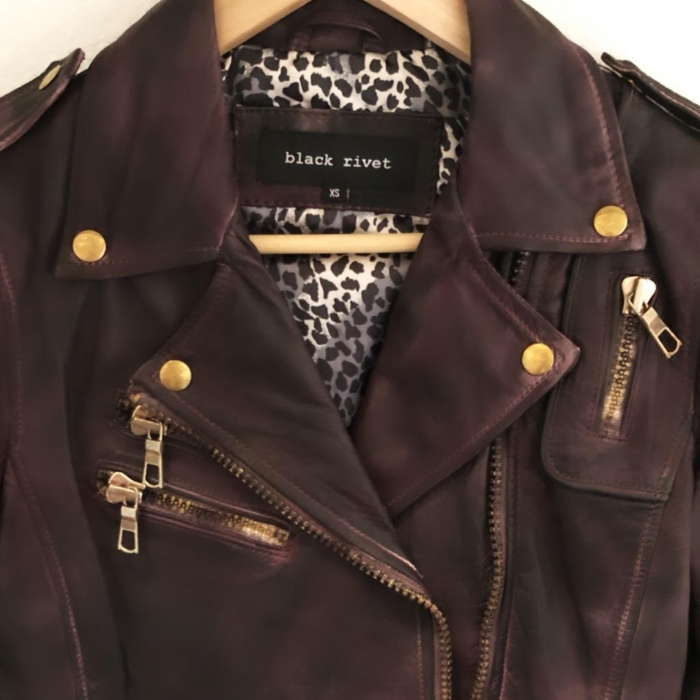 Wilsons Leather Black Rivet Leather Jacket